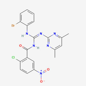 molecular formula C20H16BrClN6O3 B14939250 N-{(E)-[(2-bromophenyl)amino][(4,6-dimethylpyrimidin-2-yl)amino]methylidene}-2-chloro-5-nitrobenzamide 