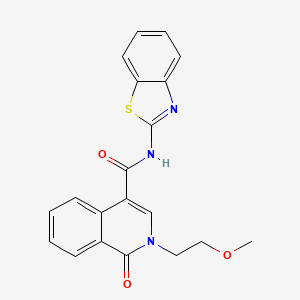 molecular formula C20H17N3O3S B14939304 N-(1,3-benzothiazol-2-yl)-2-(2-methoxyethyl)-1-oxo-1,2-dihydroisoquinoline-4-carboxamide 