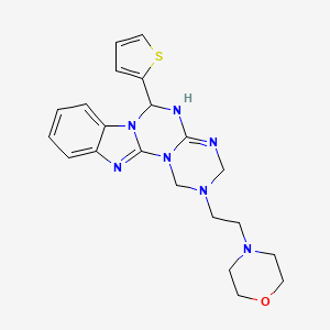 4-[2-(9-thiophen-2-yl-2,4,6,8,10,17-hexazatetracyclo[8.7.0.02,7.011,16]heptadeca-1(17),6,11,13,15-pentaen-4-yl)ethyl]morpholine