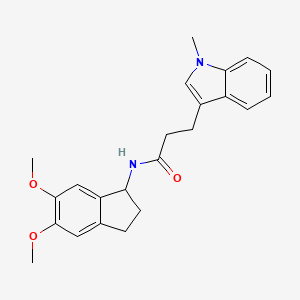 molecular formula C23H26N2O3 B14939326 N-(5,6-dimethoxy-2,3-dihydro-1H-inden-1-yl)-3-(1-methyl-1H-indol-3-yl)propanamide 