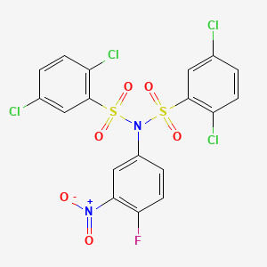 2,5-dichloro-N-[(2,5-dichlorophenyl)sulfonyl]-N-(4-fluoro-3-nitrophenyl)benzenesulfonamide