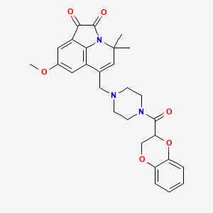 6-{[4-(2,3-Dihydro-1,4-benzodioxin-2-ylcarbonyl)piperazino]methyl}-8-methoxy-4,4-dimethyl-4H-pyrrolo[3,2,1-IJ]quinoline-1,2-dione