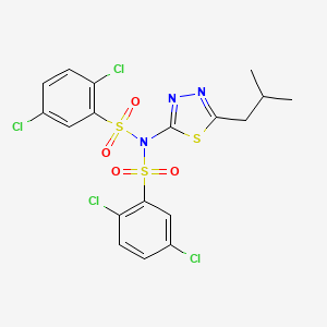 2,5-dichloro-N-[(2,5-dichlorophenyl)sulfonyl]-N-[5-(2-methylpropyl)-1,3,4-thiadiazol-2-yl]benzenesulfonamide