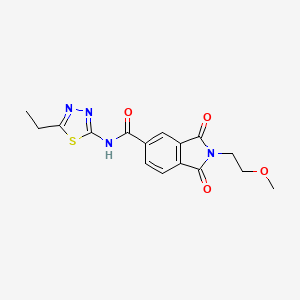 N-[(2E)-5-ethyl-1,3,4-thiadiazol-2(3H)-ylidene]-2-(2-methoxyethyl)-1,3-dioxo-2,3-dihydro-1H-isoindole-5-carboxamide