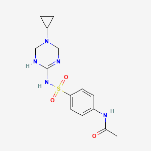 N-{4-[(5-cyclopropyl-1,4,5,6-tetrahydro-1,3,5-triazin-2-yl)sulfamoyl]phenyl}acetamide