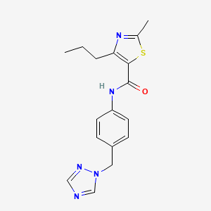 2-methyl-4-propyl-N-[4-(1H-1,2,4-triazol-1-ylmethyl)phenyl]-1,3-thiazole-5-carboxamide