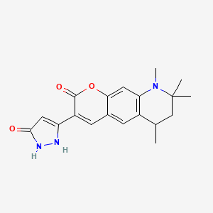 molecular formula C19H21N3O3 B14939430 6,8,8,9-tetramethyl-3-(5-oxo-2,5-dihydro-1H-pyrazol-3-yl)-6,7,8,9-tetrahydro-2H-pyrano[3,2-g]quinolin-2-one 