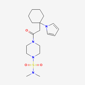 molecular formula C18H30N4O3S B14939482 N,N-dimethyl-4-{[1-(1H-pyrrol-1-yl)cyclohexyl]acetyl}piperazine-1-sulfonamide 