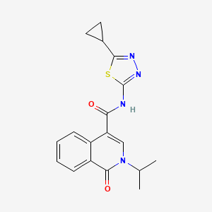 molecular formula C18H18N4O2S B14939486 N-(5-cyclopropyl-1,3,4-thiadiazol-2-yl)-2-isopropyl-1-oxo-1,2-dihydroisoquinoline-4-carboxamide 