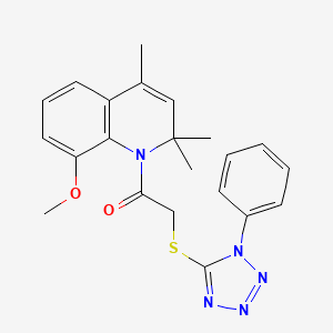 1-(8-methoxy-2,2,4-trimethylquinolin-1(2H)-yl)-2-[(1-phenyl-1H-tetrazol-5-yl)sulfanyl]ethanone