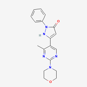 5-(4-methyl-2-morpholino-5-pyrimidinyl)-2-phenyl-1,2-dihydro-3H-pyrazol-3-one