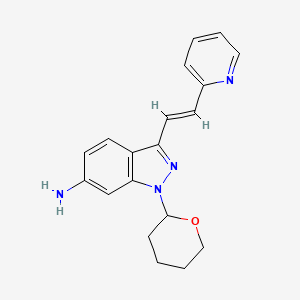 molecular formula C19H20N4O B1493951 (E)-3-[2-(Pyridin-2-YL)ethenyl]-1-(tetrahydro-2H-pyran-2-YL)-1H-indazol-6-amine CAS No. 886230-76-8