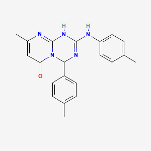 molecular formula C21H21N5O B14939549 8-methyl-4-(4-methylphenyl)-2-[(4-methylphenyl)amino]-1,4-dihydro-6H-pyrimido[1,2-a][1,3,5]triazin-6-one 