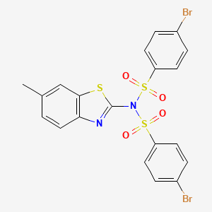 molecular formula C20H14Br2N2O4S3 B14939560 4-bromo-N-[(4-bromophenyl)sulfonyl]-N-(6-methyl-1,3-benzothiazol-2-yl)benzenesulfonamide 