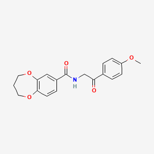 molecular formula C19H19NO5 B14939587 N-[2-(4-methoxyphenyl)-2-oxoethyl]-3,4-dihydro-2H-1,5-benzodioxepine-7-carboxamide 