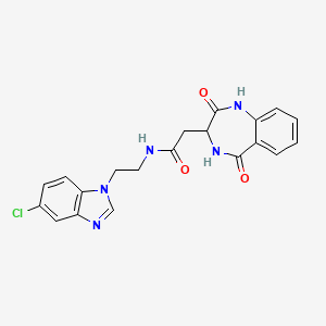 N-[2-(5-chloro-1H-benzimidazol-1-yl)ethyl]-2-(2,5-dioxo-2,3,4,5-tetrahydro-1H-1,4-benzodiazepin-3-yl)acetamide