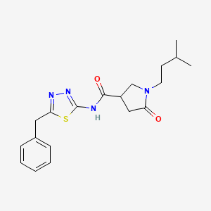 N-[(2Z)-5-benzyl-1,3,4-thiadiazol-2(3H)-ylidene]-1-(3-methylbutyl)-5-oxopyrrolidine-3-carboxamide