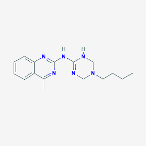 molecular formula C16H22N6 B14939622 N-(5-butyl-1,4,5,6-tetrahydro-1,3,5-triazin-2-yl)-4-methylquinazolin-2-amine 