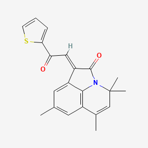 (1E)-4,4,6,8-tetramethyl-1-[2-oxo-2-(thiophen-2-yl)ethylidene]-4H-pyrrolo[3,2,1-ij]quinolin-2(1H)-one