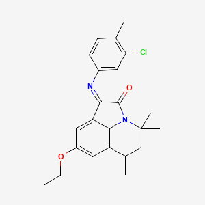 (1E)-1-[(3-chloro-4-methylphenyl)imino]-8-ethoxy-4,4,6-trimethyl-5,6-dihydro-4H-pyrrolo[3,2,1-ij]quinolin-2(1H)-one