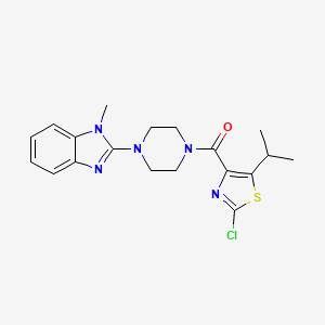 molecular formula C19H22ClN5OS B14939663 [2-chloro-5-(propan-2-yl)-1,3-thiazol-4-yl][4-(1-methyl-1H-benzimidazol-2-yl)piperazin-1-yl]methanone 