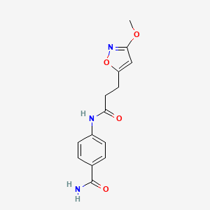 4-{[3-(3-Methoxy-1,2-oxazol-5-yl)propanoyl]amino}benzamide