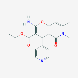 ethyl 2-amino-6,7-dimethyl-5-oxo-4-(pyridin-4-yl)-5,6-dihydro-4H-pyrano[3,2-c]pyridine-3-carboxylate