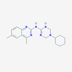 N-(5-cyclohexyl-1,4,5,6-tetrahydro-1,3,5-triazin-2-yl)-4,6-dimethylquinazolin-2-amine