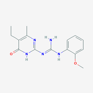 molecular formula C15H19N5O2 B14939697 1-(5-Ethyl-6-methyl-4-oxo-1,4-dihydropyrimidin-2-yl)-2-(2-methoxyphenyl)guanidine 