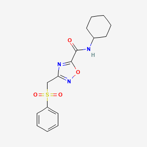 molecular formula C16H19N3O4S B14939720 N-cyclohexyl-3-[(phenylsulfonyl)methyl]-1,2,4-oxadiazole-5-carboxamide 