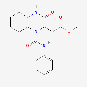 molecular formula C18H23N3O4 B14939728 methyl 2-[4-oxo-2-(N-phenylcarbamoyl)-2,5-diazabicyclo[4.4.0]dec-3-yl]acetate 