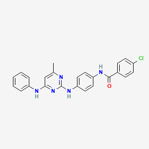 molecular formula C24H20ClN5O B14939744 4-Chloro-N-(4-{[4-methyl-6-(phenylamino)pyrimidin-2-YL]amino}phenyl)benzamide 