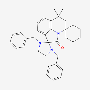 1'',3''-Dibenzyl-6',6'-dimethyl-5',6'-dihydrodispiro[cyclohexane-1,4'-pyrrolo[3,2,1-ij]quinoline-1',2''-imidazolidin]-2'-one