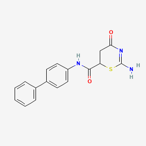 molecular formula C17H15N3O2S B14939792 2-amino-N-(biphenyl-4-yl)-4-oxo-5,6-dihydro-4H-1,3-thiazine-6-carboxamide 