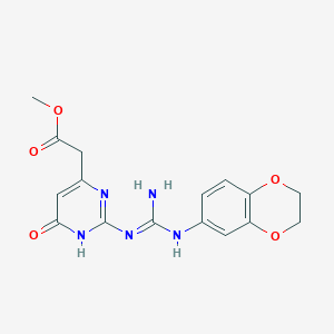 methyl {2-[N'-(2,3-dihydro-1,4-benzodioxin-6-yl)carbamimidamido]-6-hydroxypyrimidin-4-yl}acetate