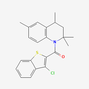 molecular formula C22H22ClNOS B14939874 (3-chloro-1-benzothiophen-2-yl)(2,2,4,6-tetramethyl-3,4-dihydroquinolin-1(2H)-yl)methanone 