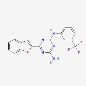 6-(1-benzofuran-2-yl)-N-(3-(trifluoromethyl)phenyl)-1,3,5-triazine-2,4-diamine