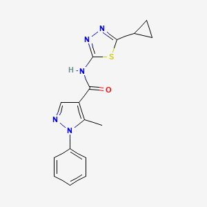 molecular formula C16H15N5OS B14939895 N-(5-cyclopropyl-1,3,4-thiadiazol-2-yl)-5-methyl-1-phenyl-1H-pyrazole-4-carboxamide 