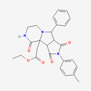 ethyl 2-[4-(4-methylphenyl)-3,5,12-trioxo-7-phenyl-4,8,11-triazatricyclo[6.4.0.02,6]dodecan-1-yl]acetate