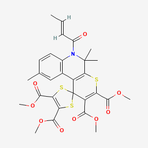 molecular formula C29H29NO9S3 B14939938 tetramethyl 6'-[(2E)-but-2-enoyl]-5',5',9'-trimethyl-5',6'-dihydrospiro[1,3-dithiole-2,1'-thiopyrano[2,3-c]quinoline]-2',3',4,5-tetracarboxylate 