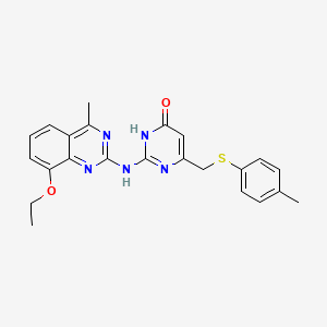 2-[(8-ethoxy-4-methylquinazolin-2-yl)amino]-6-{[(4-methylphenyl)sulfanyl]methyl}pyrimidin-4(3H)-one