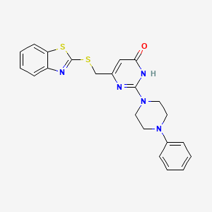 6-[(1,3-benzothiazol-2-ylsulfanyl)methyl]-2-(4-phenylpiperazin-1-yl)pyrimidin-4(3H)-one