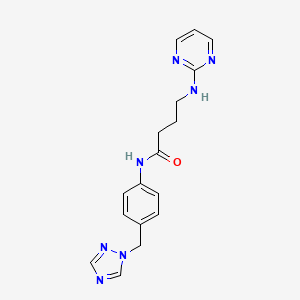 molecular formula C17H19N7O B14940002 4-(pyrimidin-2-ylamino)-N-[4-(1H-1,2,4-triazol-1-ylmethyl)phenyl]butanamide 