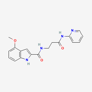 4-methoxy-N-[3-oxo-3-(pyridin-2-ylamino)propyl]-1H-indole-2-carboxamide