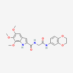 N-[2-(2,3-dihydro-1,4-benzodioxin-6-ylamino)-2-oxoethyl]-5,6,7-trimethoxy-1H-indole-2-carboxamide