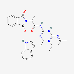 N-[(E)-[(4,6-dimethylpyrimidin-2-yl)amino]{[2-(1H-indol-3-yl)ethyl]amino}methylidene]-2-(1,3-dioxo-1,3-dihydro-2H-isoindol-2-yl)propanamide