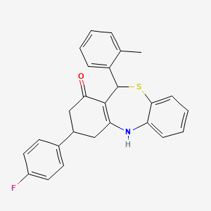 3-(4-fluorophenyl)-11-(2-methylphenyl)-3,4,5,11-tetrahydrodibenzo[b,e][1,4]thiazepin-1(2H)-one