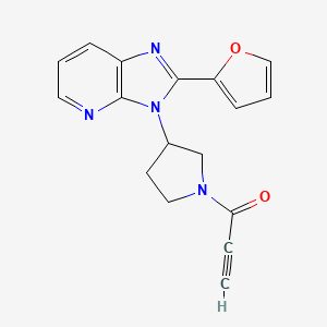 molecular formula C17H14N4O2 B14940127 1-{3-[2-(2-Furyl)-3H-imidazo[4,5-B]pyridin-3-YL]-1-pyrrolidinyl}-2-propyn-1-one 