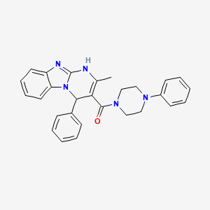 (2-Methyl-4-phenyl-1,4-dihydropyrimido[1,2-a]benzimidazol-3-yl)(4-phenylpiperazin-1-yl)methanone