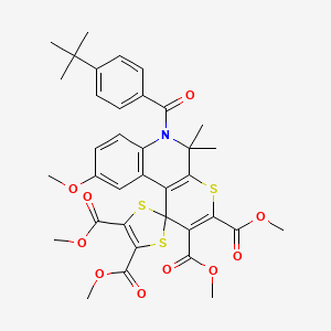 molecular formula C36H37NO10S3 B14940169 Tetramethyl 6'-(4-tert-butylbenzoyl)-9'-methoxy-5',5'-dimethyl-5',6'-dihydrospiro[1,3-dithiole-2,1'-thiopyrano[2,3-c]quinoline]-2',3',4,5-tetracarboxylate 